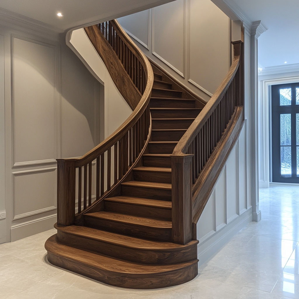 wooden staircase design and creation with JH Studio Furniture